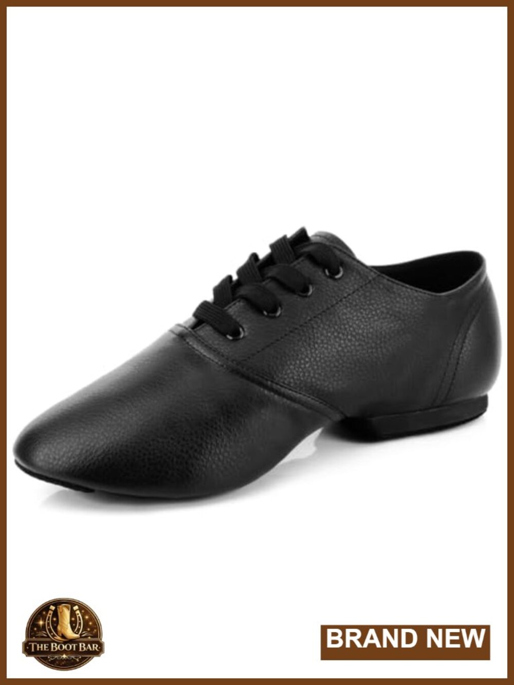 PU Leather Lace Up Jazz Dance Shoes Split Sole